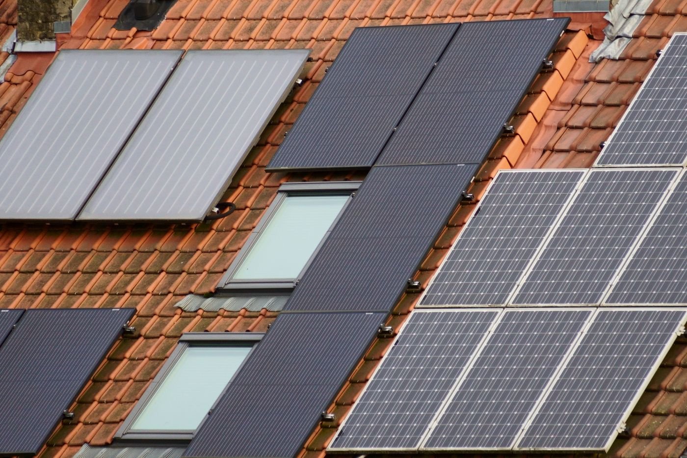 Rooftop solar panel installation
