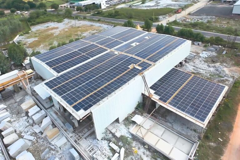 400 kWp rooftop solar plant at Sahara Granito, Gambhoi, Himmatnagar