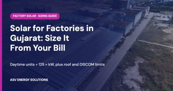 Solar for factories in Gujarat sizing guide banner