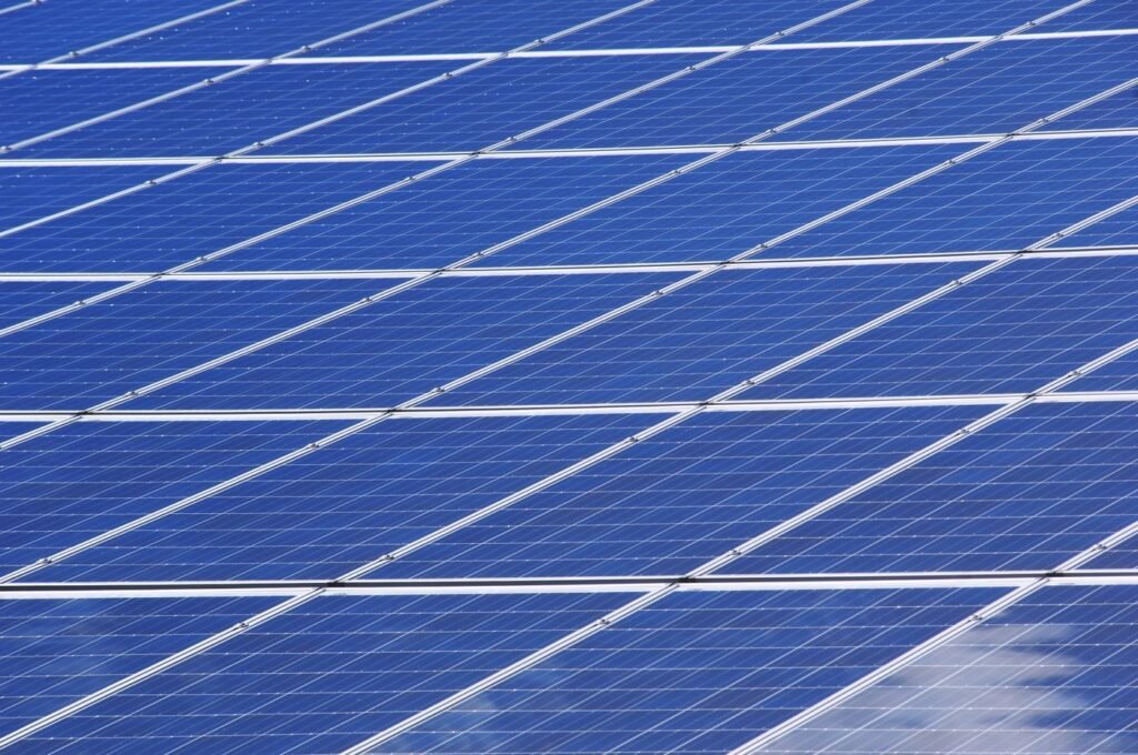 Close-up of solar panels