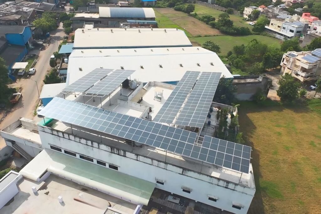 100 kWp industrial rooftop solar plant at Vijay & Kishor Engineering, Vatva GIDC, Ahmedabad, by ASV Energy Solutions