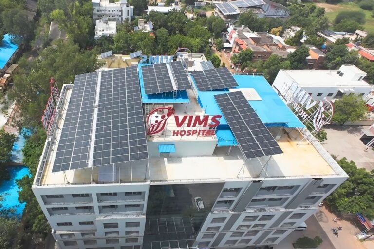100 kWp rooftop solar plant at VIMS Hospital, Motera, Ahmedabad